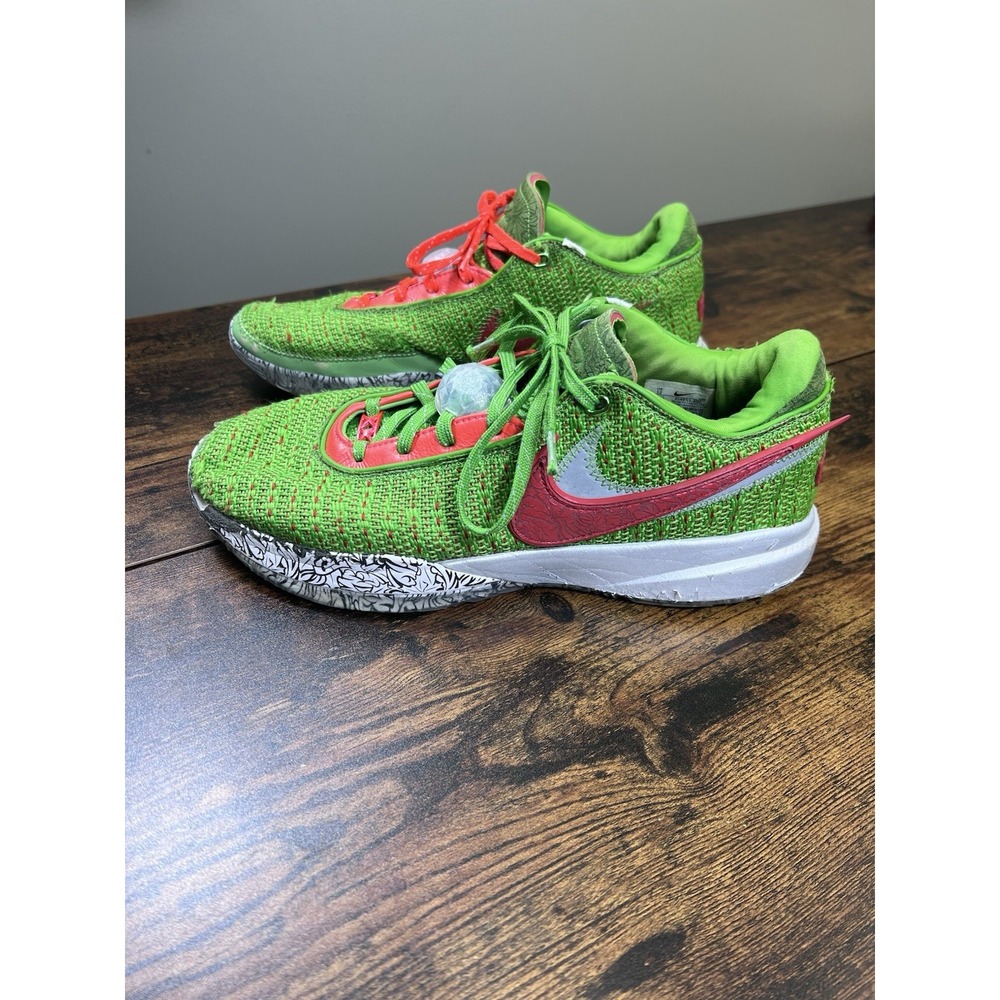 Nike LeBron 20 XX Christmas Grinch Green Basketball Shoes Men's Size 12